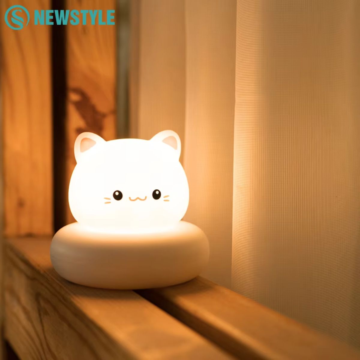 Cute Silicone Cat & Bear Night Light