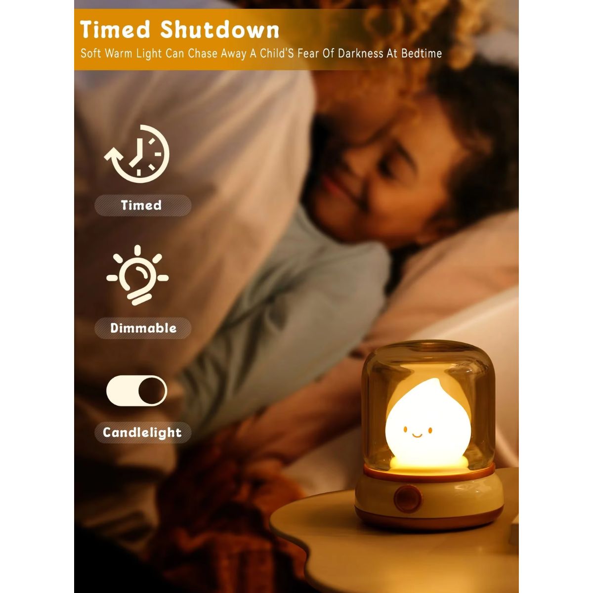 Dimmable Flameless Candle & White Noise Lamp