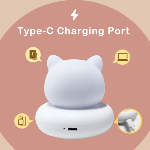 Cute Silicone Cat & Bear Night Light