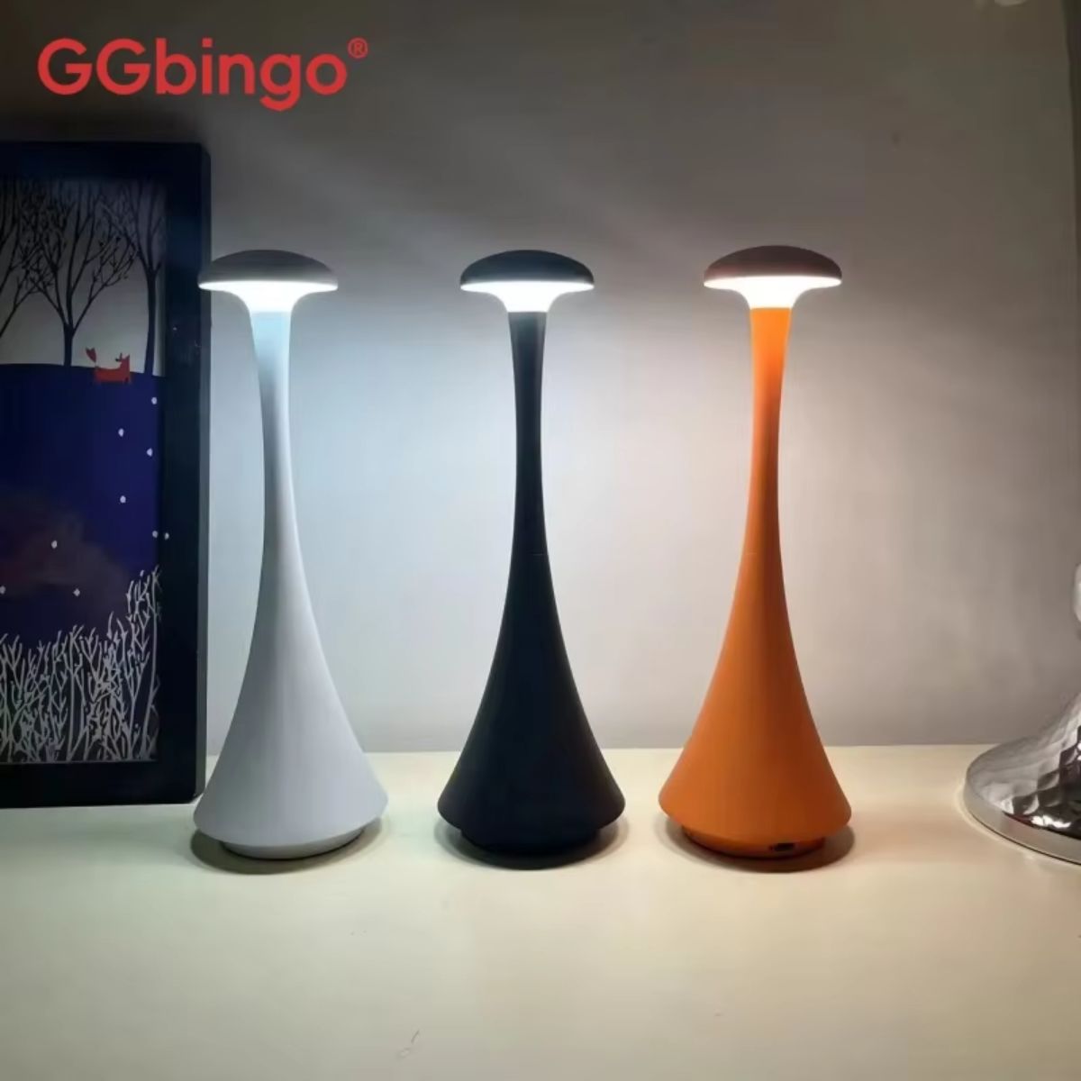 Modern Mushroom Touch Rechargeable Table Lamp